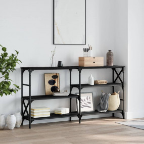 Console Table Black Engineered wood, steel 59.1 x 11.4 ...