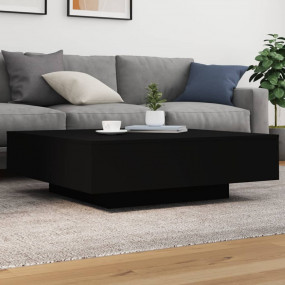 Coffee Table Black Engineered Wood 39.4 x 39.4 in Moder...