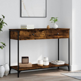 Console Table Smoked oak Engineered wood, metal 39.4x13...