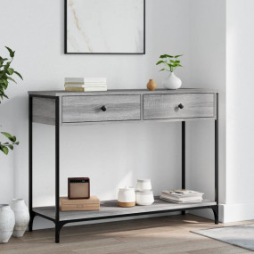 Console Table Grey Sonoma Engineered Wood Narrow Adjust...
