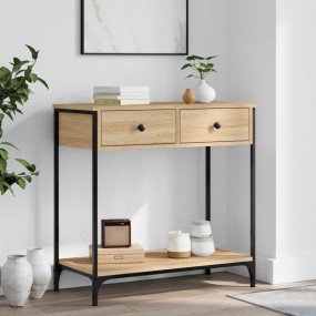 Console Table Sonoma Oak Engineered Wood, Metal Medium