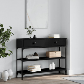 Console Table Black Engineered Wood 39.4 x 9.8 x 29.5 i...