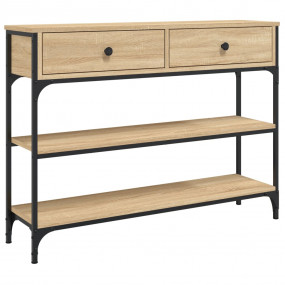 Console Table Sonoma Oak Engineered Wood Narrow Adjusta...