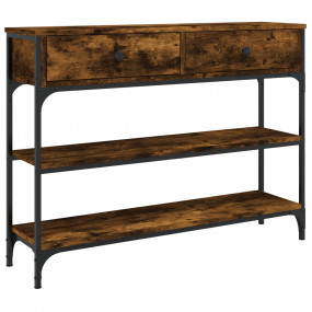 Console Table Smoked Oak Engineered Wood Narrow Console...