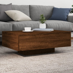 Coffee Table Brown oak Engineered wood 33.5 x 21.7 x 12...
