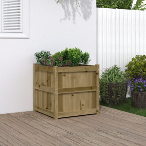 Garden Planter Brown Treated Pine Wood 23.6x23.6x23.6 i...