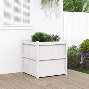 Garden Planter White Solid pine wood 27.6 in Durable