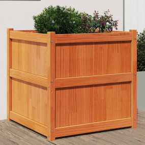 Garden Planter Wax brown Solid pine wood 27.6 in Plante...