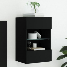 TV Wall Cabinet Black Engineered wood Medium TV Wall Ca...
