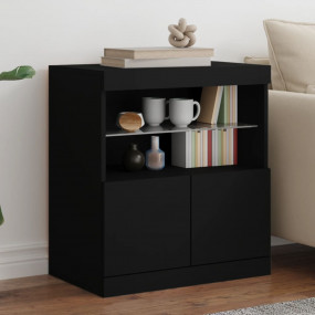 Sideboard Black Engineered wood, glass Compact Sideboar...