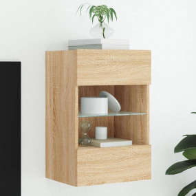 TV Wall Cabinet Sonoma oak Engineered wood, glass Mediu...