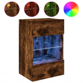 TV Wall Cabinet Smoked Oak Engineered Wood Medium TV Wa...