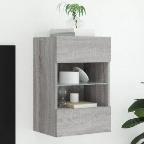 TV Wall Cabinet Grey Sonoma Engineered wood Compact Mod...