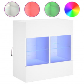 TV Wall Cabinet White Engineered wood, Glass Medium