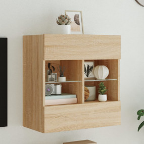 TV Wall Cabinet Sonoma oak Engineered wood, Glass Mediu...