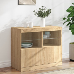 Sideboard Sonoma oak Engineered wood, glass Medium Side...