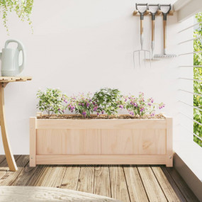 Garden Planter Natural wood tone Solid pine wood Large