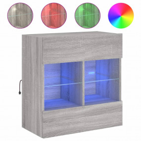TV Wall Cabinet Grey Sonoma Engineered wood, glass TV W...