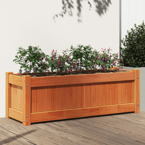 Garden Planter Wax brown Solid pine wood 35.4 x 12.2 x ...