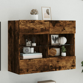 TV Wall Cabinet Smoked Oak Engineered Wood TV Wall Cabi...