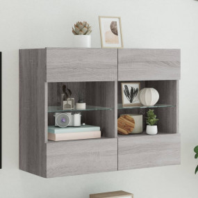 TV Wall Cabinet Gray Sonoma Engineered wood, Glass