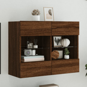 TV Wall Cabinet Brown Oak Engineered Wood