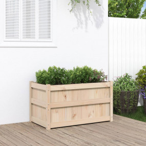 Garden Planter Brown Solid Pine Wood Medium Decorative ...