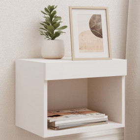 Bedside Cabinet Set of 2 White Engineered wood Compact