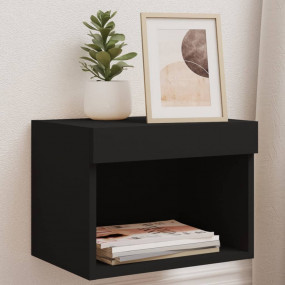 Bedside Cabinet Black Engineered wood Compact Bedside C...