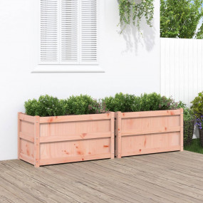 Garden Planter Set of 2 Natural wood Solid Douglas Fir ...