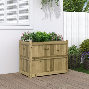 Garden Planter Natural Pine Treated solid pine wood Lar...