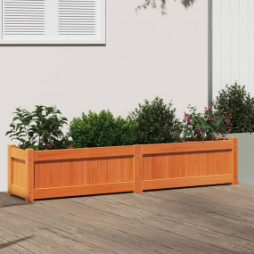 Garden Planter Wax Brown Solid Pine Wood 59.1x12.2x12.2...