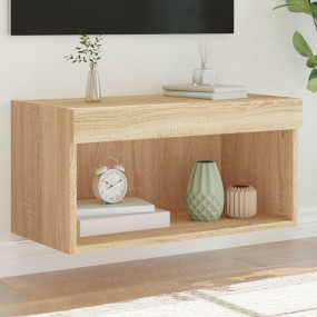 TV Cabinet Sonoma Oak Engineered Wood Compact TV Cabine...