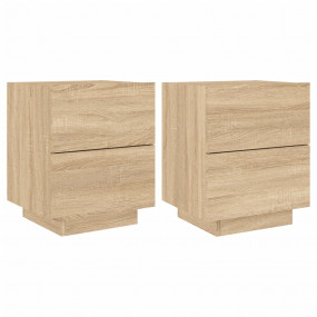Bedside Cabinet Set of 2 Sonoma oak Engineered wood Med...
