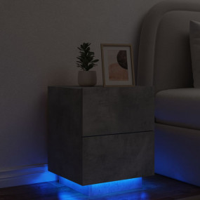 Bedside Cabinet Concrete Grey Engineered Wood Standard