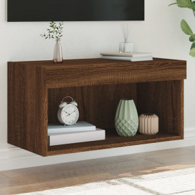 TV Cabinet Brown oak Engineered wood Compact Modern TV ...
