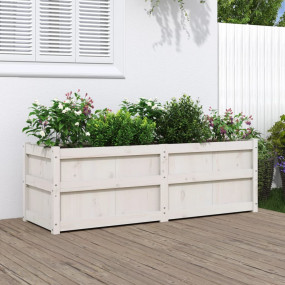 Garden Planter White Solid pine wood Large Decorative I...