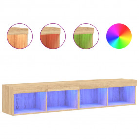 TV Cabinet Set of 2 Sonoma Oak Engineered Wood Large