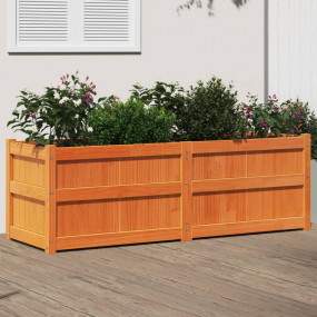 Garden Planter Wax brown Solid pine wood 59.1x19.7x19.7...