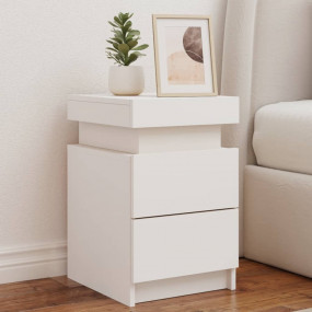 Bedside Cabinet White Engineered wood Standard Bedside ...