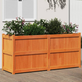 Garden Planter Wax brown Solid pine wood 59.1x19.7x27.6...