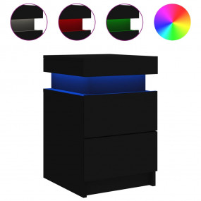 Bedside Cabinet Black Engineered wood 13.8x15.4x21.7 in