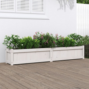 Garden Planter White Solid Pine Wood 70.9 x 12.2 x 12.2...