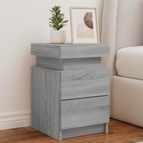 Bedside Cabinet Set of 2 Grey Sonoma Engineered wood Me...