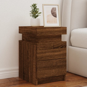 Bedside Cabinet Brown oak Engineered wood Medium