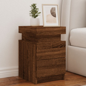 Bedside Cabinet Set of 2 Brown oak Engineered wood