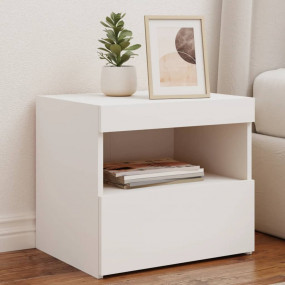 Bedside Cabinet Set of 2 White Engineered wood 19.7x15....