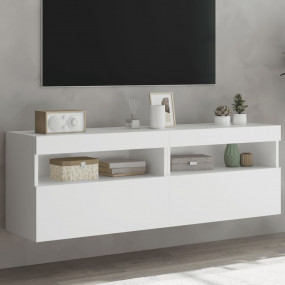 TV Wall Cabinet Set of 2 White Engineered wood Medium