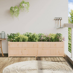 Garden Planter Natural Wood Solid Pine Wood Large Garde...