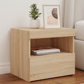 Bedside Cabinet Set of 2 Sonoma oak Engineered wood Med...